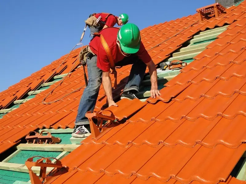 a man on the roof